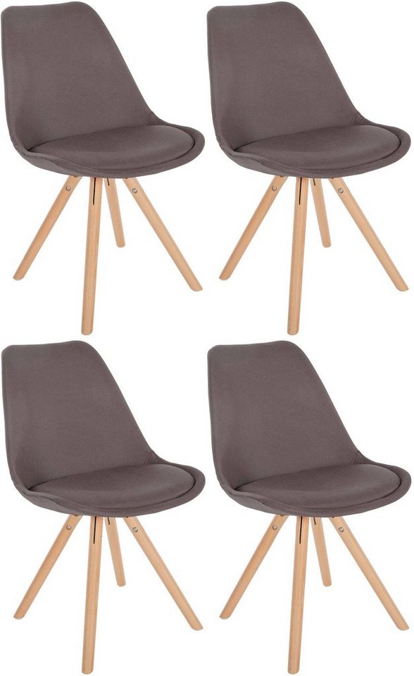 CLP Esszimmerstuhl Sofia Stoff (4er Set, 4 St), mit Holzgestell von CLP
