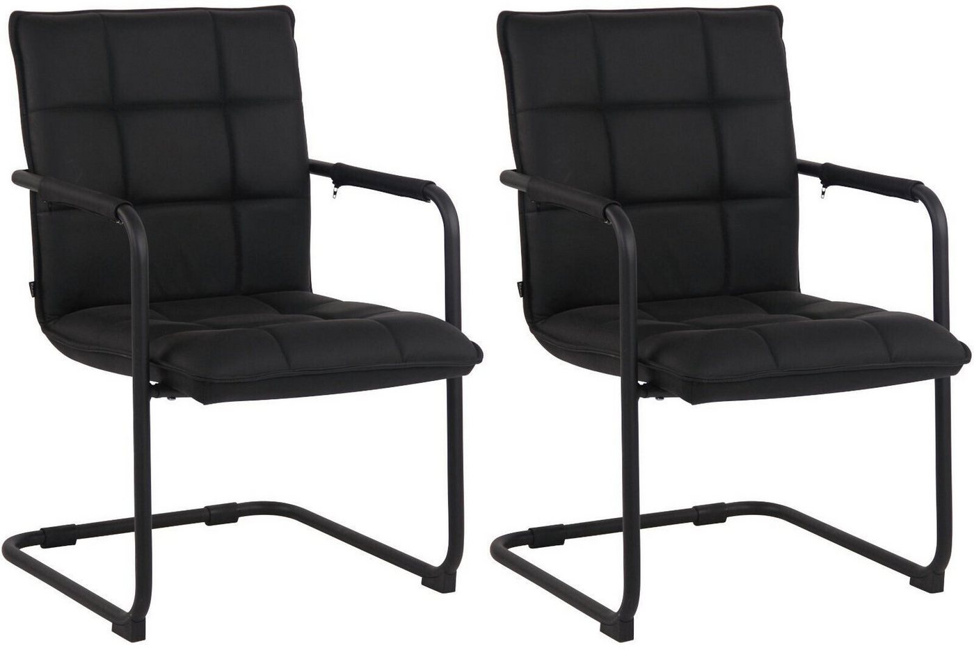 CLP Esszimmerstuhl Stühle Gandia Echtleder (2er Set, 2 St), mit Armlehnen und Gestell aus Metall von CLP