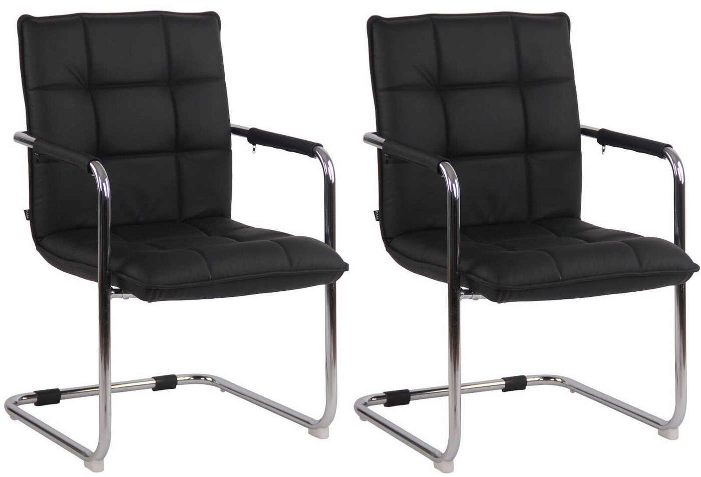 CLP Esszimmerstuhl Stühle Gandia Echtleder (2er Set, 2 St), mit Armlehnen und Gestell aus Metall von CLP