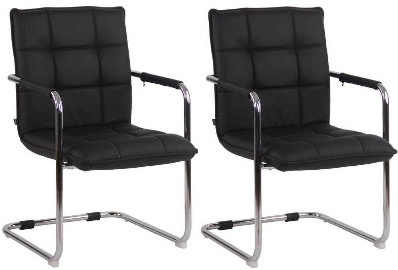 CLP Esszimmerstuhl Stühle Gandia Echtleder (2er Set, 2 St), mit Armlehnen und Gestell aus Metall von CLP