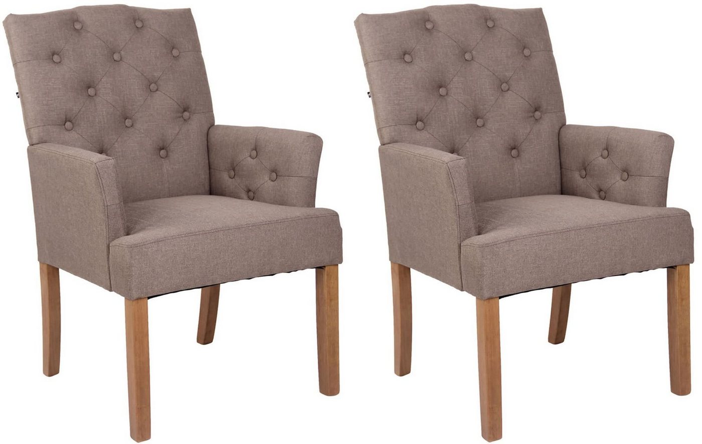 CLP Esszimmerstuhl Sugar Stoff (2er Set), Chesterfield, gepolstert von CLP