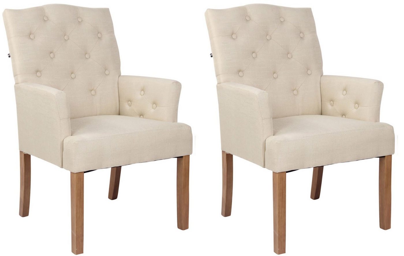 CLP Esszimmerstuhl Sugar Stoff (2er Set), Chesterfield, gepolstert von CLP