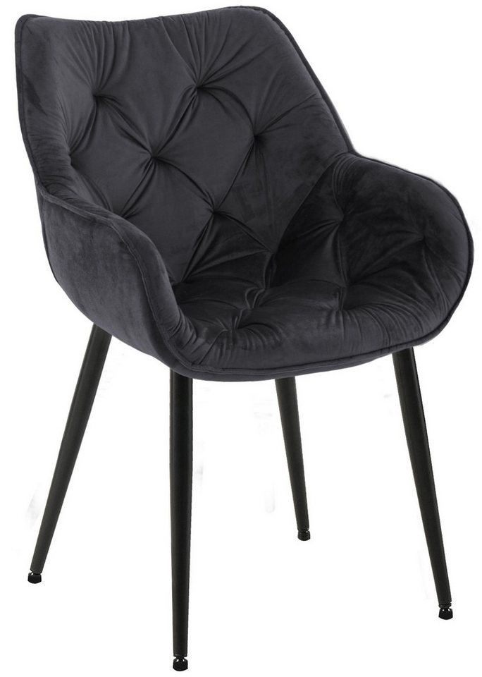 CLP Esszimmerstuhl Tanna Samt, Armlehnen, 4-Fuß-Stuhl, Metallgestell CLP Esszimmerstuhl Tanna Samt, Armlehnen, 4-Fuß-Stuhl, Metallgestell von CLP