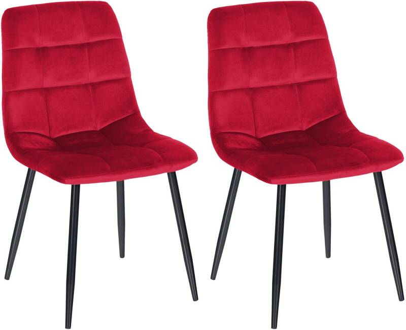 CLP Esszimmerstuhl Tilde (2er Set), Samt / Stoff, gepolstert & gesteppt von CLP