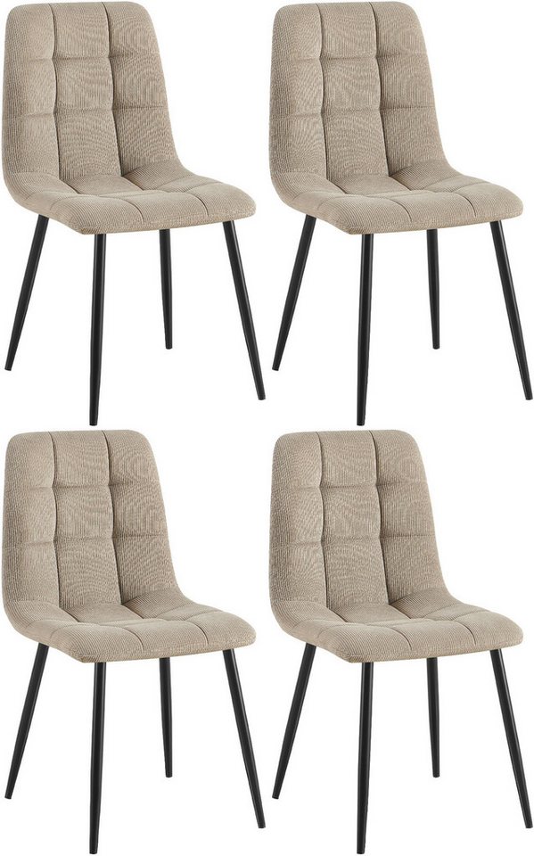 CLP Esszimmerstuhl Tilde (4er Set, 4 St), mit Rückenlehne, Metallgestell, bis 150 kg von CLP