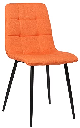 CLP Esszimmerstuhl Tilde I Samt I Stoff I Gesteppt I Mit Bodenschonern, Farbe:orange, Material:Stoff von CLP