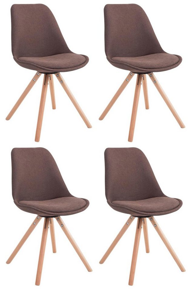 CLP Esszimmerstuhl Toulouse Rund (4er Set), Sitzpolster& Stoff-Bezug von CLP