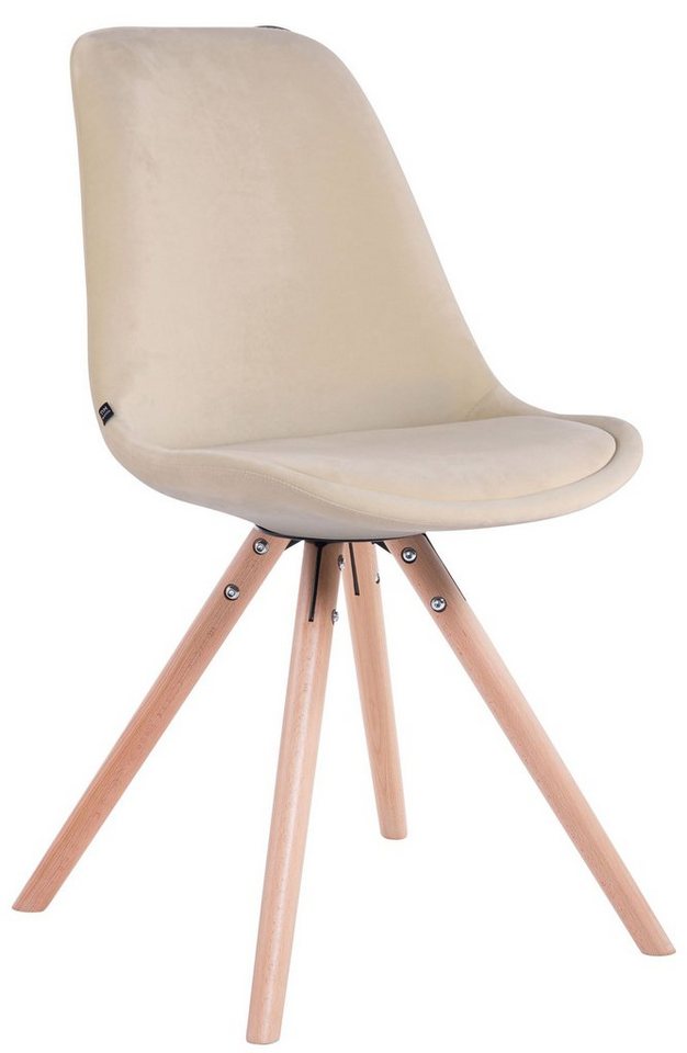 CLP Esszimmerstuhl Toulouse Samt Rund, Sitzpolster & runde Holzbeine CLP Esszimmerstuhl Toulouse Samt Rund, Sitzpolster & runde Holzbeine von CLP