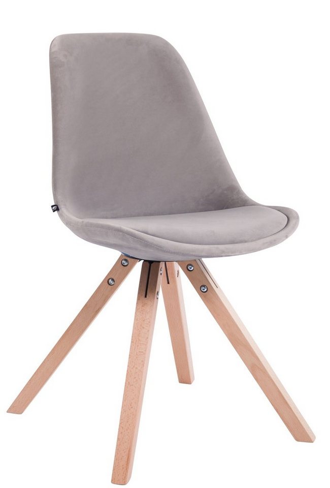 CLP Esszimmerstuhl Toulouse Samt Square, Sitzpolster und Holzbeine CLP Esszimmerstuhl Toulouse Samt Square, Sitzpolster und Holzbeine von CLP