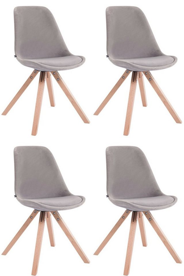 CLP Esszimmerstuhl Toulouse Samt Square (4er Set, 4 St), mit Sitzpolstern von CLP