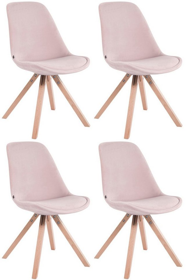 CLP Esszimmerstuhl Toulouse Samt Square (4er Set, 4 St), mit Sitzpolstern von CLP