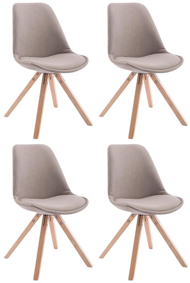 CLP Esszimmerstuhl Toulouse Stoff Square (4er Set), mit Sitzpolster von CLP