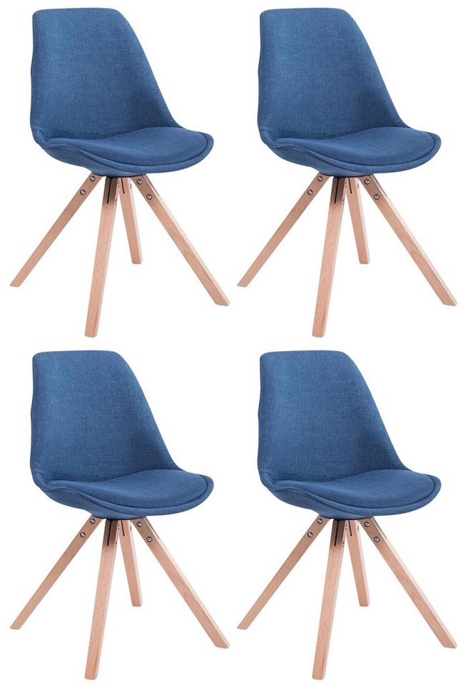 CLP Esszimmerstuhl Toulouse Stoff Square (4er Set), mit Sitzpolster von CLP
