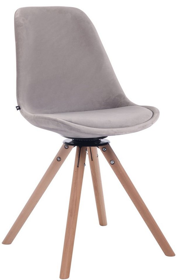 CLP Esszimmerstuhl Troyes Samt Rund, drehbar, mit runden Holzbeinen CLP Esszimmerstuhl Troyes Samt Rund, drehbar, mit runden Holzbeinen von CLP