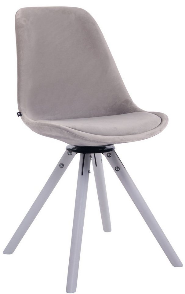 CLP Esszimmerstuhl Troyes Samt Rund, drehbar, mit runden Holzbeinen CLP Esszimmerstuhl Troyes Samt Rund, drehbar, mit runden Holzbeinen von CLP