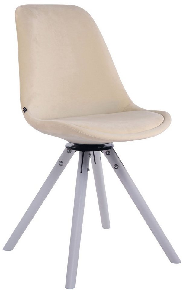 CLP Esszimmerstuhl Troyes Samt Rund, drehbar, mit runden Holzbeinen CLP Esszimmerstuhl Troyes Samt Rund, drehbar, mit runden Holzbeinen von CLP