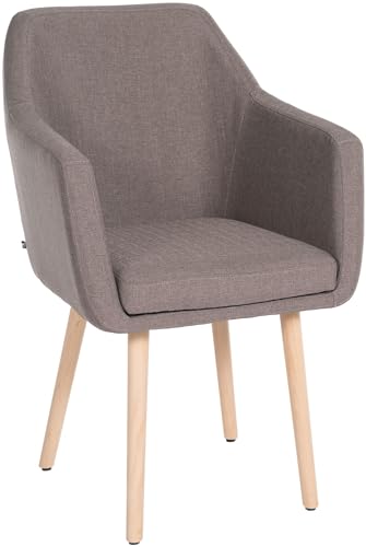 CLP Esszimmerstuhl Utrecht Mit Stoffbezug I Polsterstuhl Mit Robustem Holzgestell I Retrostuhl Mit Bodenschonern I, Farbe:Taupe, Gestell Farbe:Natur CLP Esszimmerstuhl Utrecht Mit Stoffbezug I Polsterstuhl Mit Robustem Holzgestell I Retrostuhl Mit Bodenschonern I, Farbe:Taupe, Gestell Farbe:Natur von CLP