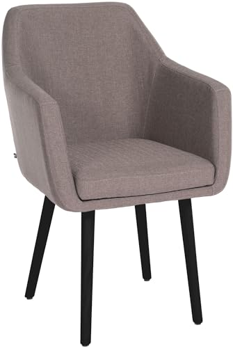 CLP Esszimmerstuhl Utrecht Mit Stoffbezug I Polsterstuhl Mit Robustem Holzgestell I Retrostuhl Mit Bodenschonern I, Farbe:Taupe, Gestell Farbe:schwarz CLP Esszimmerstuhl Utrecht Mit Stoffbezug I Polsterstuhl Mit Robustem Holzgestell I Retrostuhl Mit Bodenschonern I, Farbe:Taupe, Gestell Farbe:schwarz von CLP