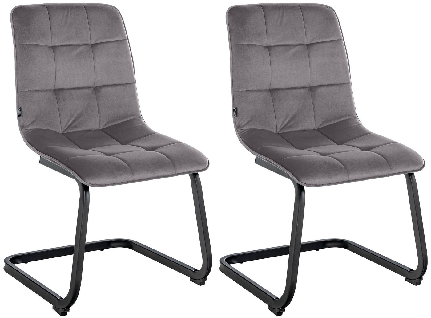 CLP Esszimmerstuhl Vermont (2er Set), Freischwinger mit Samtbezug von CLP