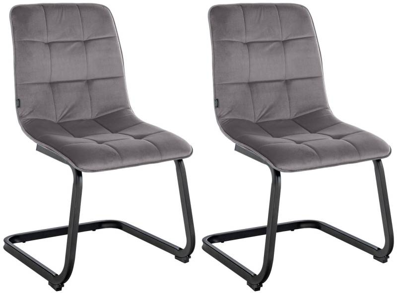CLP Esszimmerstuhl Vermont (2er Set), Freischwinger mit Samtbezug von CLP