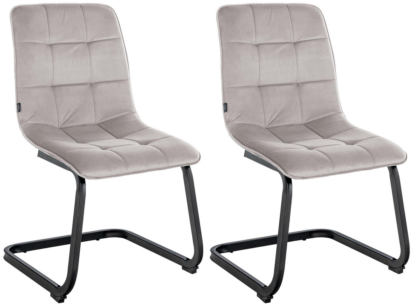 CLP Esszimmerstuhl Vermont (2er Set), Freischwinger mit Samtbezug von CLP