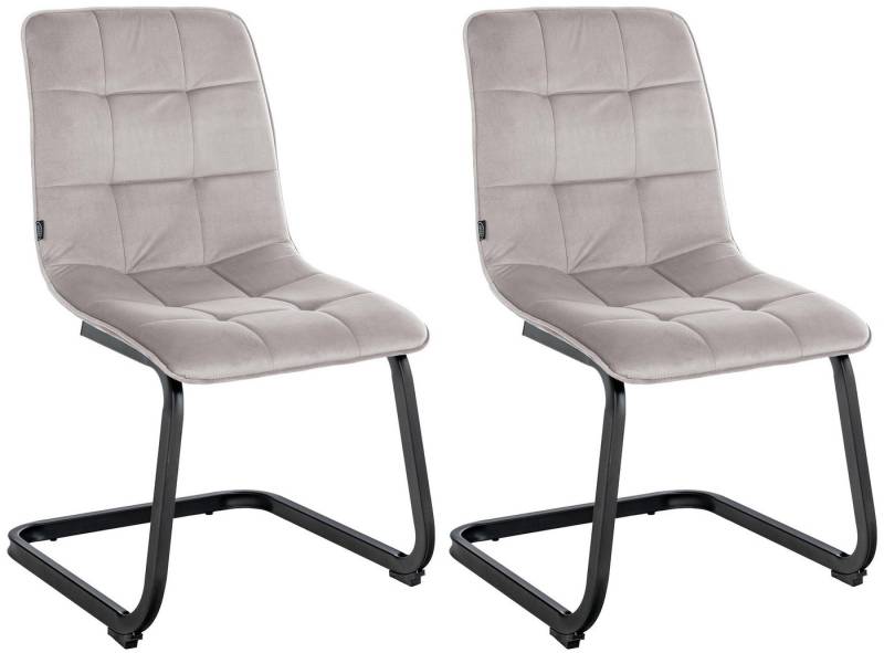 CLP Esszimmerstuhl Vermont (2er Set), Freischwinger mit Samtbezug von CLP
