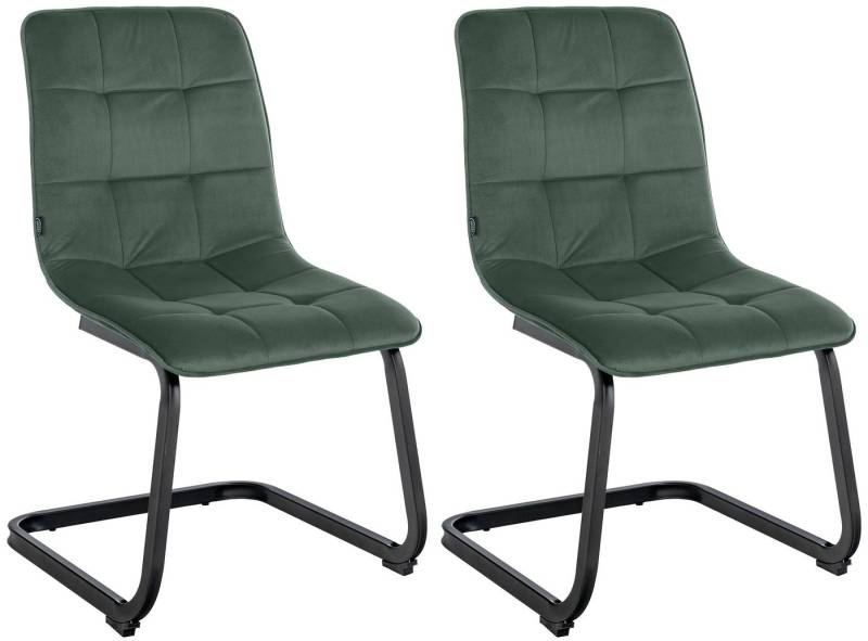 CLP Esszimmerstuhl Vermont (2er Set), Freischwinger mit Samtbezug von CLP