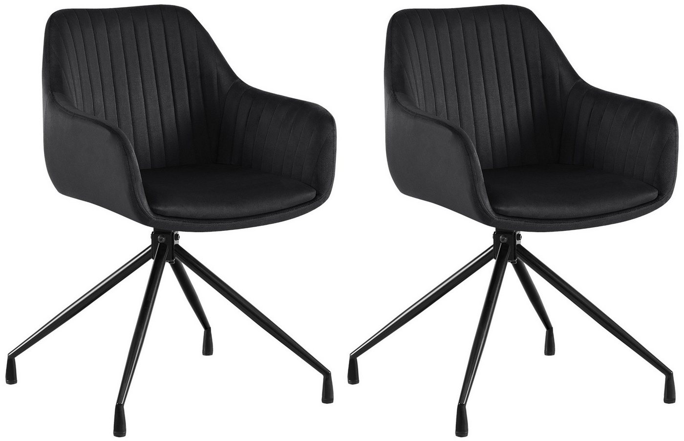 CLP Esszimmerstuhl Welby (2er Set), Drehbar, Samtbezug, Gepoltert, Bis 150 kg belastbar von CLP