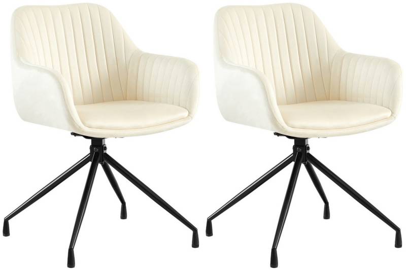 CLP Esszimmerstuhl Welby (2er Set), Drehbar, Samtbezug, Gepoltert, Bis 150 kg belastbar von CLP