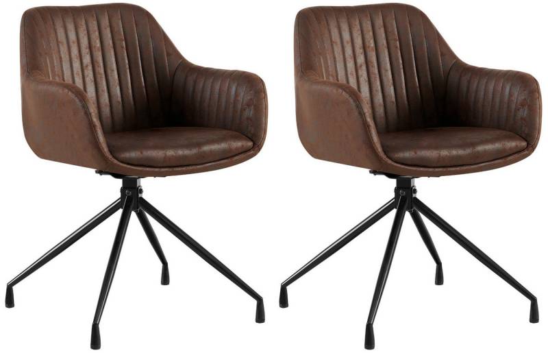 CLP Esszimmerstuhl Welby (2er Set), Drehbar, Samtbezug, Gepoltert, Bis 150 kg belastbar von CLP