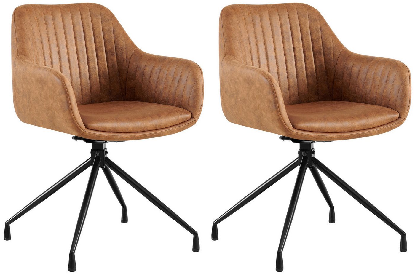 CLP Esszimmerstuhl Welby (2er Set, 2 St), Drehbar, Samtbezug, Gepoltert, Bis 150 kg belastbar von CLP