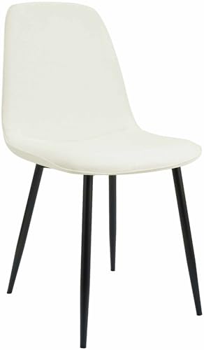 CLP Esszimmerstuhl gepolstert Maryam, Küchenstuhl mit Rückenlehne und schwarzem Metallgestell, bis 150 kg belastbar, Farbe:Creme, Material:Stoff CLP Esszimmerstuhl gepolstert Maryam, Küchenstuhl mit Rückenlehne und schwarzem Metallgestell, bis 150 kg belastbar, Farbe:Creme, Material:Stoff von CLP