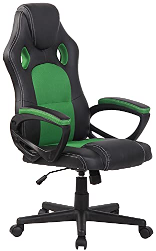 CLP Racing Gaming Bürostuhl Fire I Höhenverstellbarer Schreibtischstuhl Mit Kopfstütze, Farbe:grün von CLP