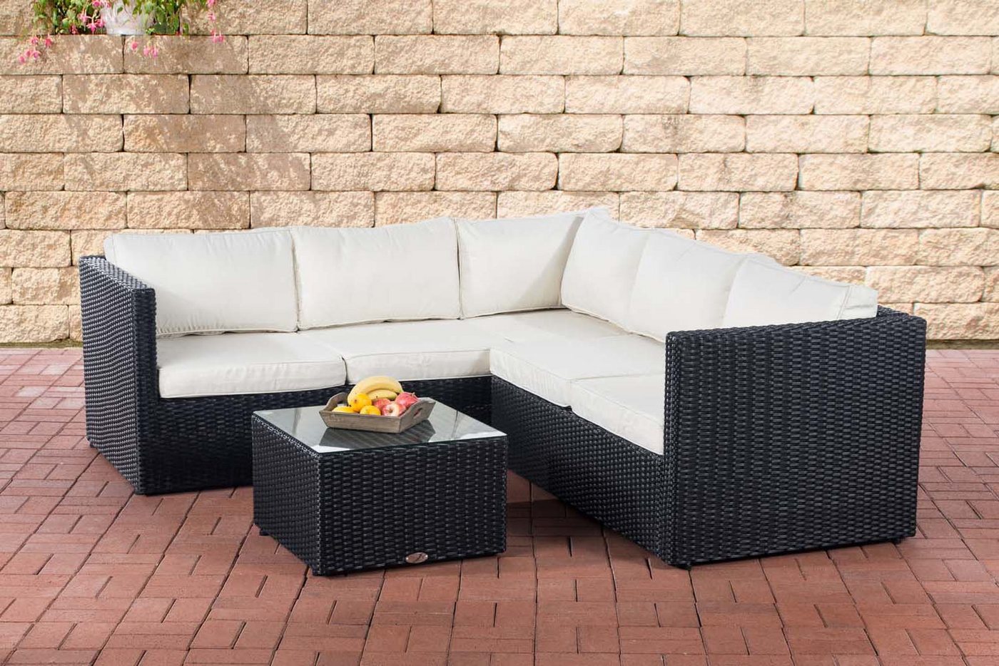 CLP Garten-Essgruppe Genero 5mm, Komplett-Set: 2er, 3er Sofa & Tisch von CLP