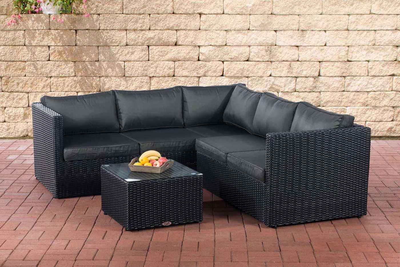 CLP Garten-Essgruppe Genero 5mm, Komplett-Set: 2er, 3er Sofa & Tisch von CLP
