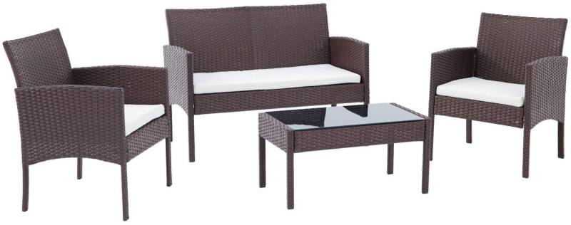 CLP Garten-Essgruppe Ramunda, Lounge-Set, Polyrattan wetterfest und UV-beständig von CLP