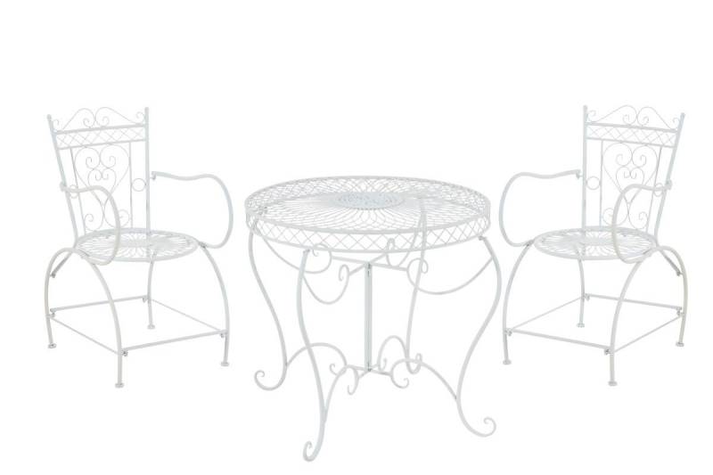 CLP Garten-Essgruppe Sheela, aus lackiertem Eisen, 1 Tisch & 2 Stühle von CLP