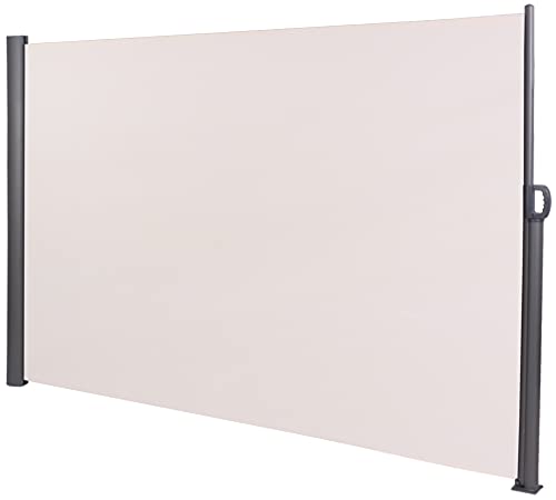 CLP Garten-Sichtschutz Lovington I Ausziehbare Seiten-Markise I UV-Schutz, Farbe:Creme, Größe:180x350 cm von CLP