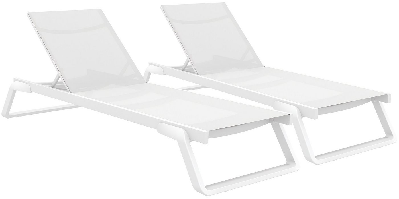 CLP Gartenliege 2er Set Sonnenliege Tropic, wetterfeste Gartenliegen mit Rollen aus GFK CLP Gartenliege 2er Set Sonnenliege Tropic, wetterfeste Gartenliegen mit Rollen aus GFK von CLP