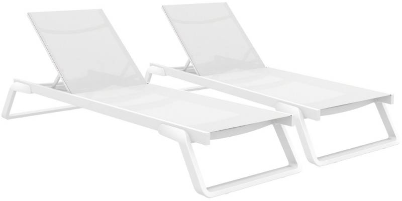 CLP Gartenliege 2er Set Sonnenliege Tropic, wetterfeste Gartenliegen mit Rollen aus GFK von CLP