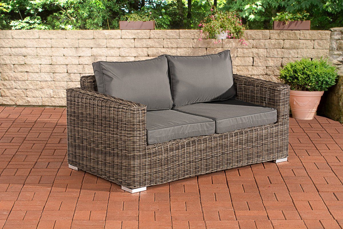 CLP Gartenlounge-Set 2er Sofa Madeira, Polyrattan, Outdoor von CLP