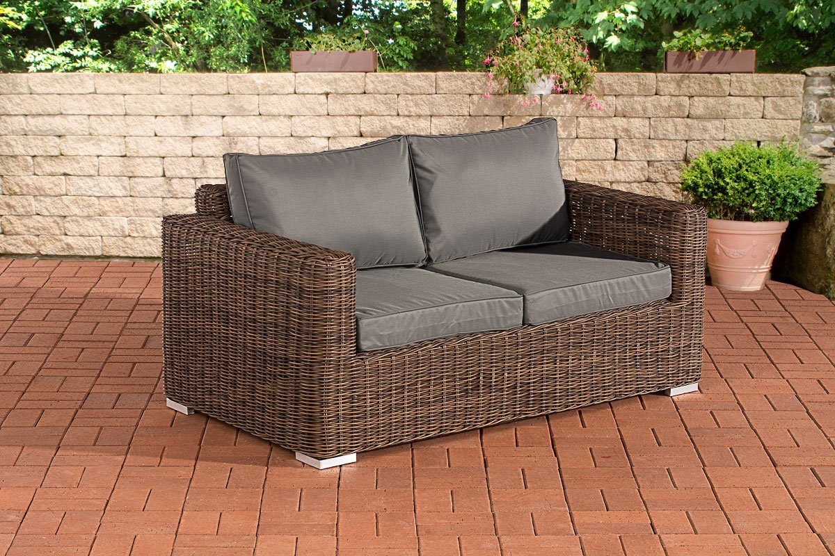 CLP Gartenlounge-Set 2er Sofa Madeira, Polyrattan, Outdoor von CLP