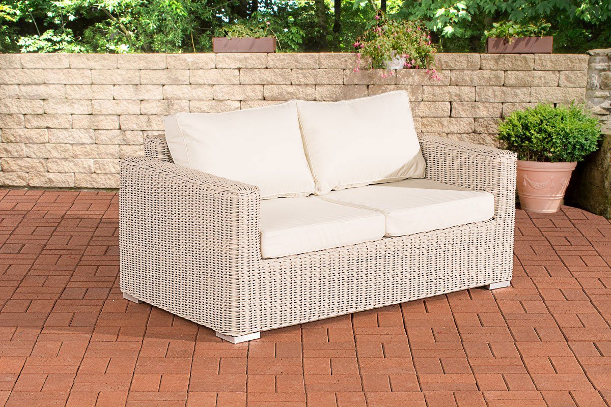 CLP Gartenlounge-Set 2er Sofa Madeira, Polyrattan, Outdoor von CLP