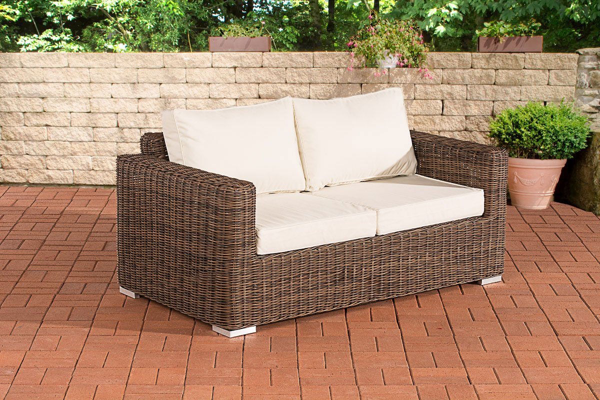 CLP Gartenlounge-Set 2er Sofa Madeira, Polyrattan, Outdoor von CLP