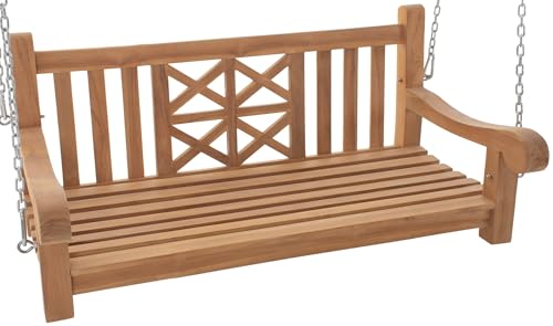 CLP Schaukelbank Farm I Gartenschaukel aus Teakholz I Holzschaukel wetterfest und massiv I mit Befestigungsmaterial, Farbe:Teak, Größe:120 cm CLP Schaukelbank Farm I Gartenschaukel aus Teakholz I Holzschaukel wetterfest und massiv I mit Befestigungsmaterial, Farbe:Teak, Größe:120 cm von CLP