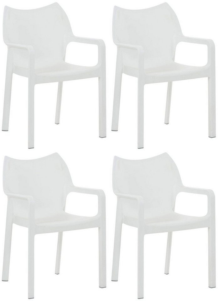CLP Gartenstuhl 4er Set Gartenstühle Diva mit Armlehne von CLP