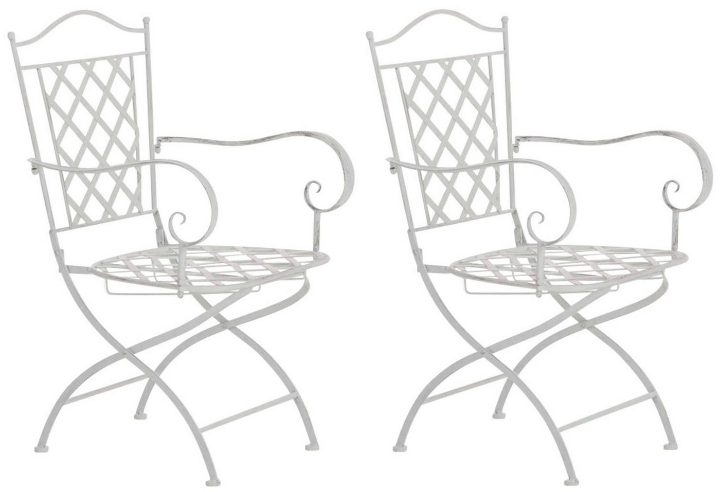 CLP Gartenstuhl Adara (2er Set), handgefertigter Gartenstuhl aus Eisen von CLP