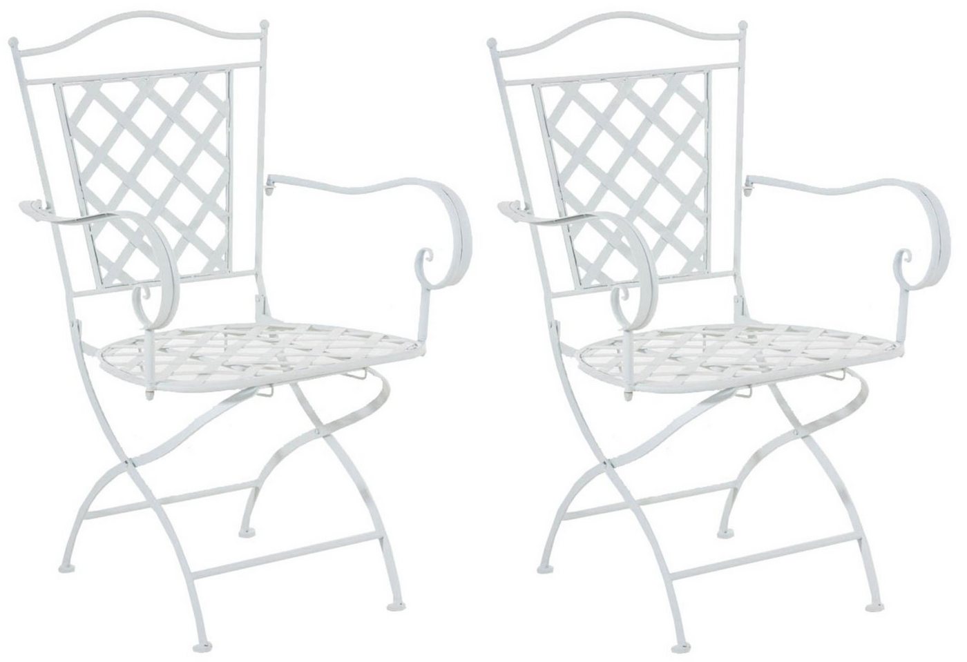 CLP Gartenstuhl Adara (2er Set), handgefertigter Gartenstuhl aus Eisen von CLP