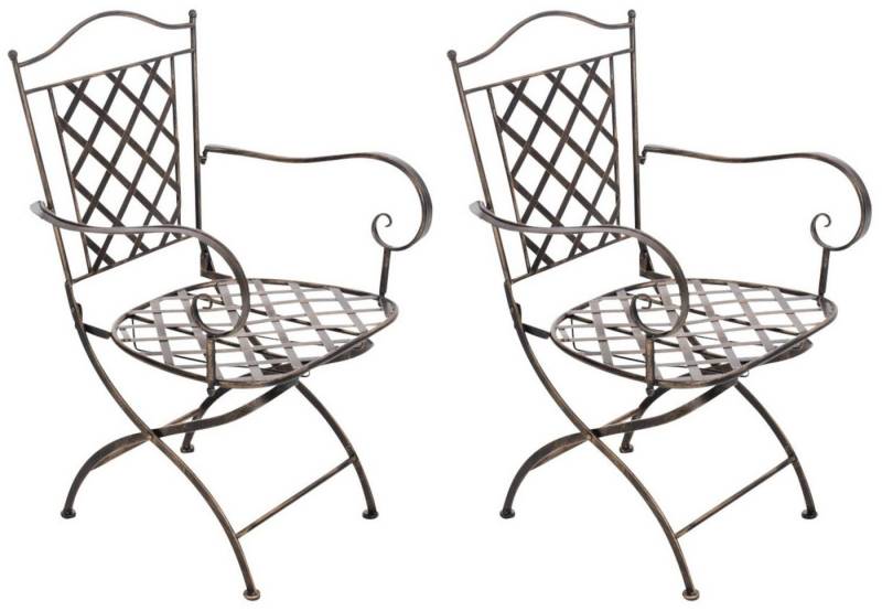 CLP Gartenstuhl Adara (2er Set), handgefertigter Gartenstuhl aus Eisen von CLP