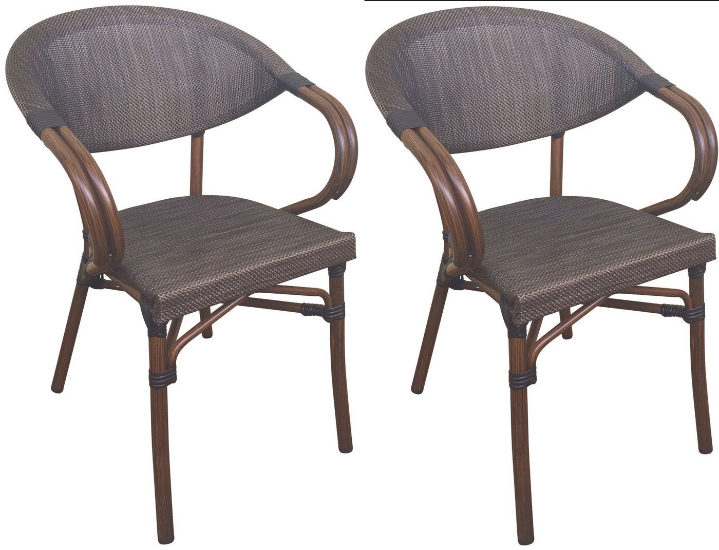 CLP Gartenstuhl Bistrostühle Madetta (2er Set), stapelbar und UV-beständig von CLP